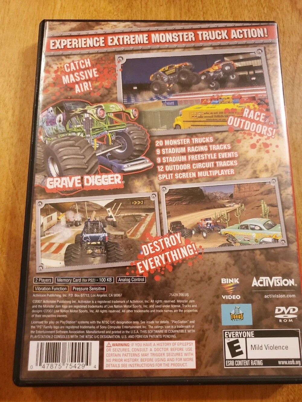 Monster Jam 1 Activision Sony Playstation 2 PS2 EX+NM condition COMPLETE!